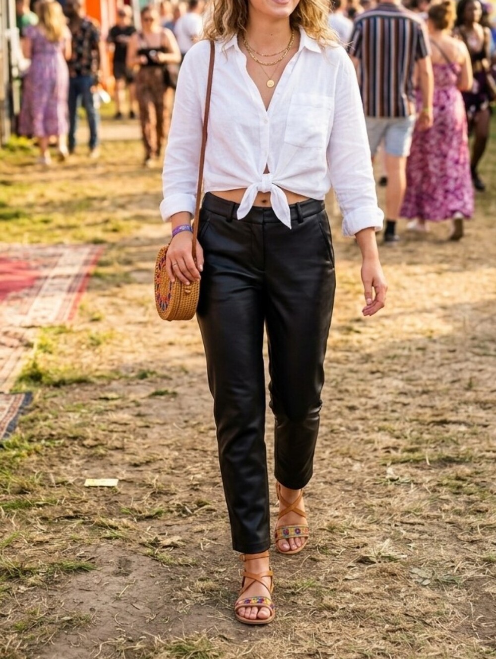 ​ZARA Black Faux Leather Ankle Length Pants Size 2
